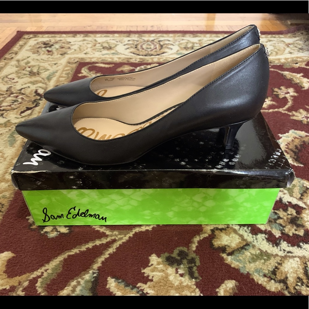 Sam Edelman Dori kitten heel, Black Leather, Sz 9